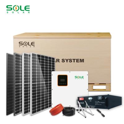 China Home Full Set 10000w Solar Powered Home System 10kw Hybrid Solar Powered Home System 3 Phase for sale