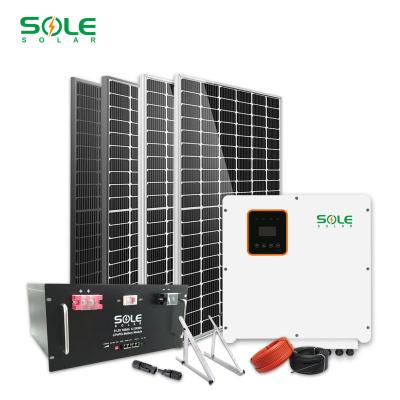 China Home Hybrid Solar Power System Cost 10 Kw Solar Power System 3 Phase 10000 Kw Solar Panel Kit PV Panel System for sale