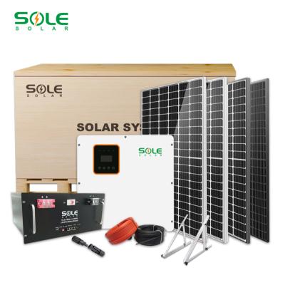 China 3kw-10kw Home Solar Hybrid Solar Panel 10kw Commercial Solar System With Lifepo4 Lithium Battery for sale