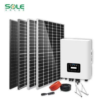 China Home 15000W 15KW Solar On Grid Power System 380Vac Solar Three Phase Solar Panel System 5kw 6kw 8kw 10kw 15kw for sale