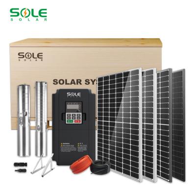 China Commercial solar 0.75kw-18kw pump system for agriculture irrigation pump system submersible pump with solar system for sale