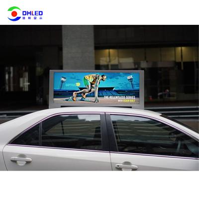 China Wireless Taxi Top LED Screen Double Sides 4G 3G Taxi Top Led Displays P5 Advertising Screen With GPS for sale