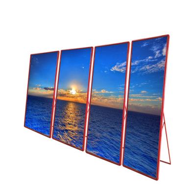 China Indoor Intelligent Multifunctional Advertising Machine LED Mirror Screen P2P2.5 LED Vertical Poster Display for sale