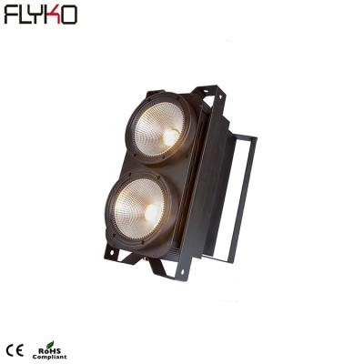 China Stage Lighting DMX 2 *100w Eyes LED Cool Warm White 200W COB Blinder Assist Light 38*18*19 for sale