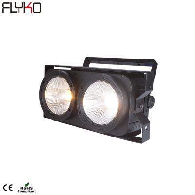 China Hot Selling Good Quality Led Stage Lighting DMX COB 200w 2in1 Eyes White+Warm Audience 2in1 White Blinder 38*18*19 for sale