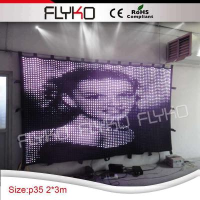 China Nightclub indoor lights indoor use video led curtain display foldable led video screen P35mm 2*3m for sale