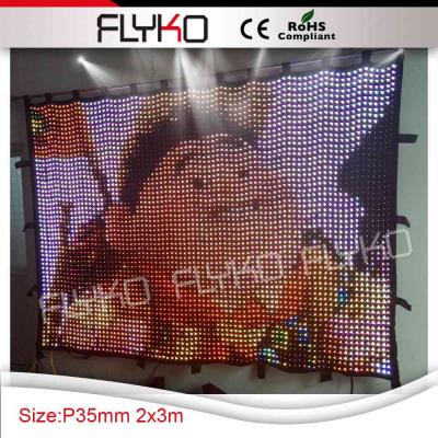 China P3.5 2*3m Indoor Clear Hot Show Led Video Curtain DJ Stage Backdrop With Programmable DMX Controller for sale