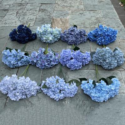 China Durable Wholesale Blue Hydrangea Wedding Decoration Flower Artificial Blue Hydrangea Series for sale