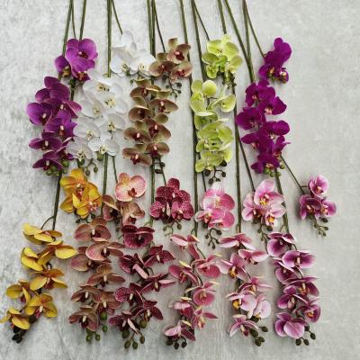 China 10 Real Durable Home Decoration Phalaenopsis Wedding Party Touch 3D Flower Artificial Butterfly Orchid for sale