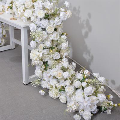 China Siyea 200*40cm New Artificial Flower Flower Row Long Lasting White Wedding Decoration Working Flowers For Wedding Table for sale