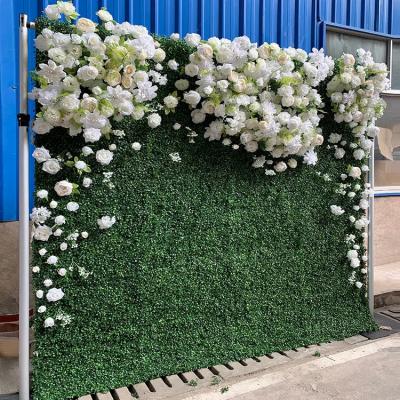 China Custom 8*8ft Durable Green Artificial Flowers Wall Panels Backdrop Wedding Decor for sale