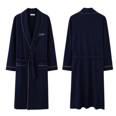 China New Arrival Breathable 100% Cotton Mens Sleepwear Plus Size Solid Color Mens Cotton Bathrobe for sale