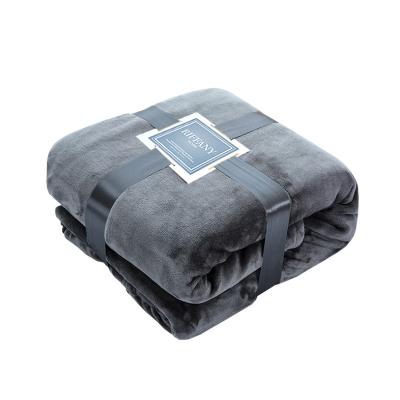 China Folded Thermal Custom Soft Winter Thicken Flannel Fleece Blanket Wholesale Custom Logo Gifts for sale