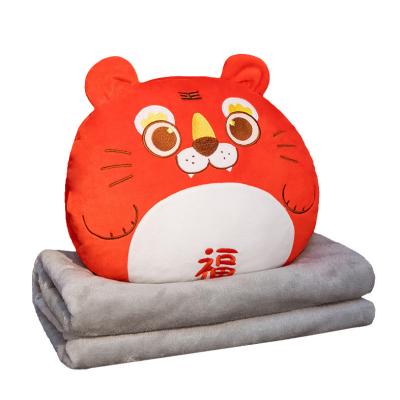 China Folded Three-in-One Multifunctional Cartoon Animals Fleece Blanket Hand Warmer Pillow for sale