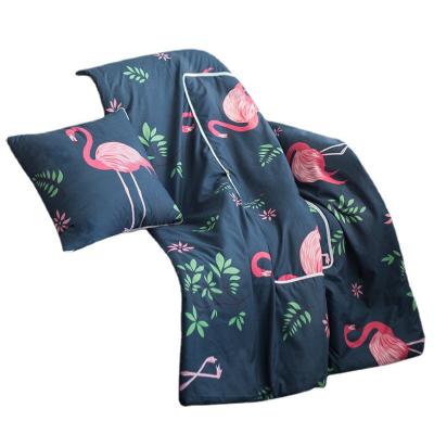 China Custom Cartoon Folded Animals Print Flannel Blanket Cushion Two-in-One Multifunctional Blanket for sale