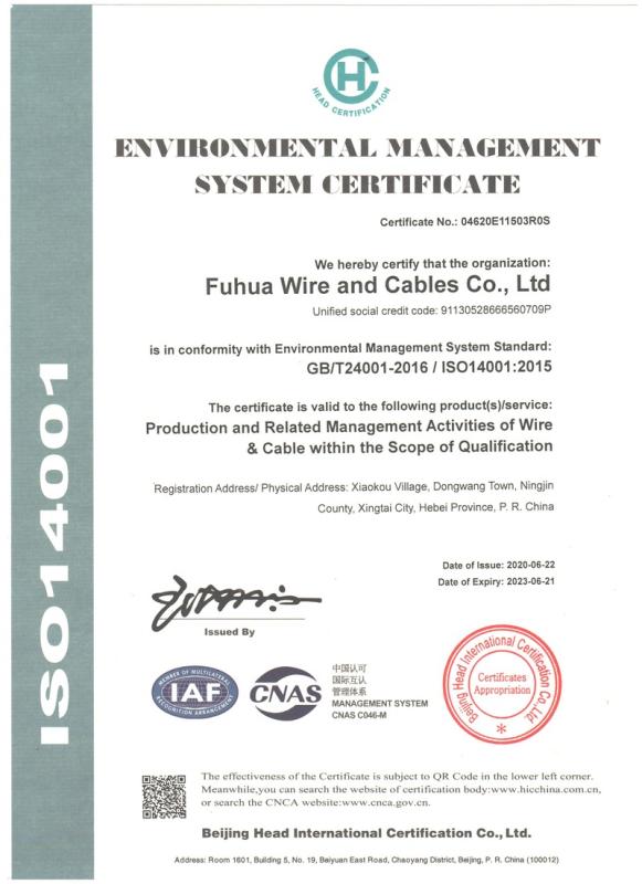 ISO14001 - Fuhua Cable Co., Ltd.