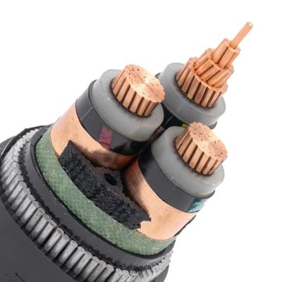 China Construction 8.7/15KV 3 Core Copper Conductor Stranded XLPE PVC Insulated Steel Wire Underground Armored Power Cable for sale