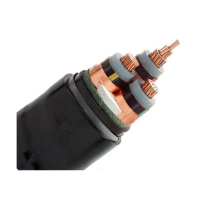 China Construction 8.7/15kv 3 Core Medium Voltage Copper Core Stranded Polyethylene PVC Insulated Underground Steel Tape Armored Power Cable for sale