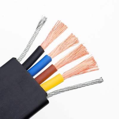 China Construction factory directly supply 2, 3, 4 core flat cable silicone rubber PVC insulated diving wire and cable for sale