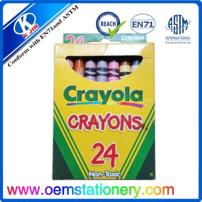 China 24 Color 8.8cm Mini Crayola Wax Safe Non Toxic Crayons Set For Drawing for sale