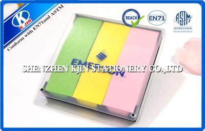 China Green / Yellow / Pink  Memo Sticky Notes In Clear PVC Case For Students for sale