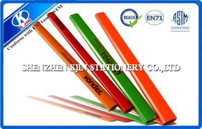 China Multi Color Rectangle Line Drawing Pencil / Wood Carpenter Pencil 17.6cm 24.5cm 30cm for sale