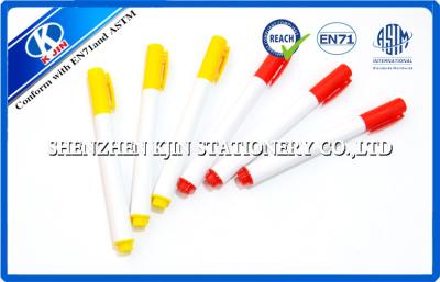 China 9.8cm Red / Yellow Refill Whiteboard Marker Pens With Cap  For Students With EN71 Certification  for sale