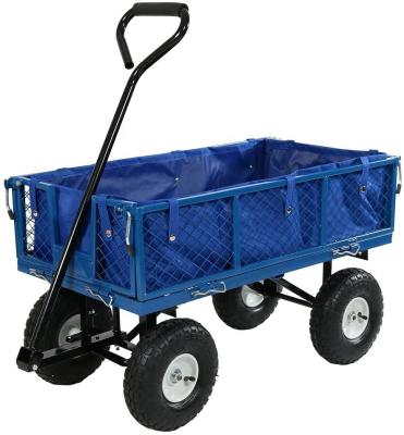 China Durable Service Cart Trolley Garden Cart with Folding Sides and Mesh Garden Cover for sale