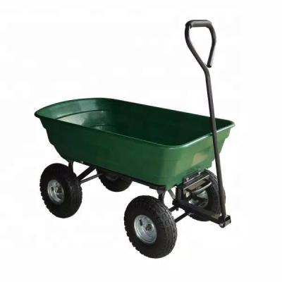 China Moving Objects Garden Dump Cart Plastic Garden Tilting Trolley Garden Utility Cart for sale