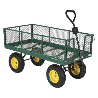 China Durable Heavy Duty Steel Mesh Yard Garden Wagon Utility Cart Wagon for sale