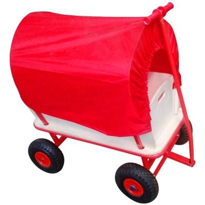 China Eco-Friendly Cart Kids Garden Cart Cart Child Play Games Pull Along Red Truck Canopy for sale