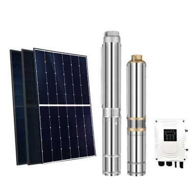 China Good quality Maxbo 12v 48V 2 inch 500W commercial agricultural pond borehole solar irrigation DC water pump system set for well for sale for sale