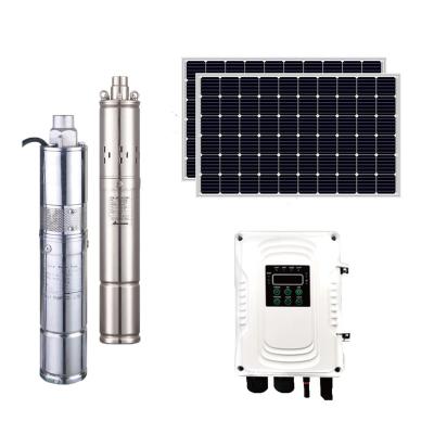 China Commercial Agricultural Irrigation Maxbo Auger 3 Inch DC 24V 1hp Cast Iron Smart Brushless Solar Water Pump For Small Scale Irrigation for sale