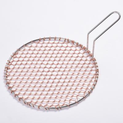 China Easily Cleaned High quality Copper barbecue wire mesh party hand-made  bbq mesh  Hand knitting copper grill net for sale