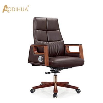 China High Grade Adjustable Leather Office Chair Soft Comfortable Swivel (Height) Boss Chairs for sale