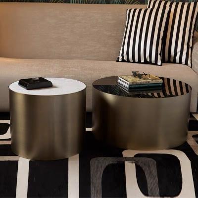 China Home Extendable Luxury Modern Design European Style Metal Golden Coffee Table for sale