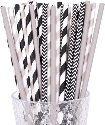 China Home.Restaurant.Bar.Hotel.Wedding Biodegradable PLA Paper Straw, Black Paper Straws for Party Supplies, Birthday, Wedding, Bridal for sale