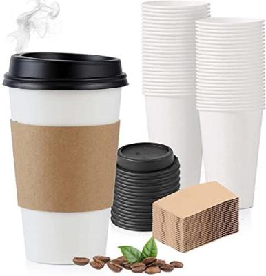 China Minimalist Coffee Sleeves Disposable Corrugated Hot Cup Sleeves Jackets Holder Wrapping Paper Sleeves Thermal Insulation Protective Drinks for sale