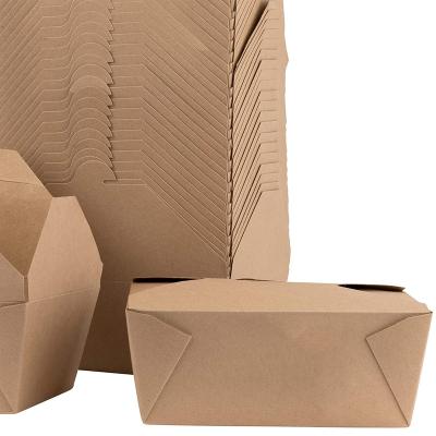 China Minimalist Kraft Brown Take Out Boxes Disposable Food Containers - Cardboard Lunch Box - Take Out Disposable Containers - To Go Boxes For R for sale