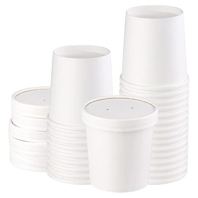 China Minimalist Biodegradable Food Packaging Cup Bowl Salad Bowl With Lid PE Around Kraft Liner for sale