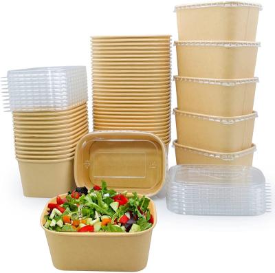 China Minimalist Kraft Paper Bowls with Lids Adjust - Disposable Paper Food Containers - Soup Bowls for Restaurants and Takeouts en venta