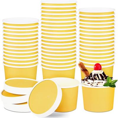 China Home.Restaurant.Bar.Hotel.Wedding 8 Ounce Disposable Soup Bowls With Lids Paper Cups Ice Cream Sundae Treat Cups With Lids en venta