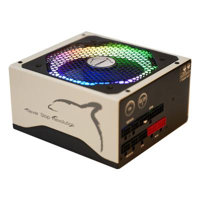 China Hot Selling Luxury Aurora RGB Fan PC Power Supply/Active PFC 600Watts PSU/80Plus Game ATX Bronze Fully Modular Power Supply for sale