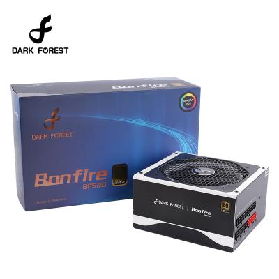 China DARK FOREST Desktop Bonfire BF520, RGB Fan PC Power Supply, PSU 500Watts Active PFC, 80Plus Tan Fully Modular Gaming ATX Power Supply for sale