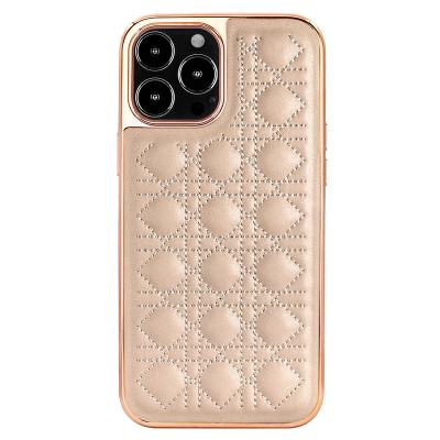 China 2022 Luxury Trending Shockproof Ladies Phone Leather Cases For i Phone 13 Pro Max View 12 11 TPU Plating Cases for sale