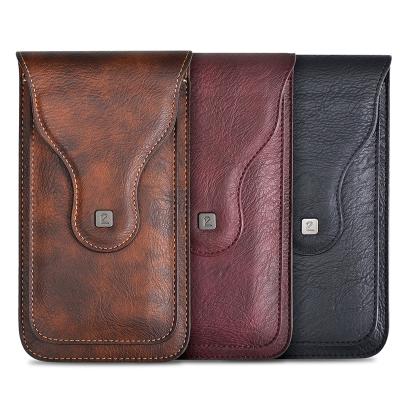 China Universal Shockproof Portable Dual Phone Sports Men Phone Leather Bag Pouch Belt Waist Wallet For Mobile Phone for sale