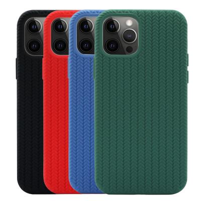 China Soft Microfiber Striping On The Inside Solid Color Stripe Pattern Silicone Cell Phone Case Woven Cover For Iphone 13 12 11 pro Max Custom Mobile Phone Case for sale