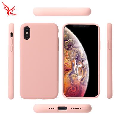 China Soft Microfiber Scratching On Inner Anti Drop Original Microfiber Rubber Cover Logo Printing Liquid Silicone Custom Case For Iphone XS Max XR X 8 7 6s 6 plus for sale