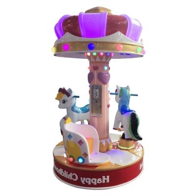 China Amusement Park Mini Carousel Kiddie Ride Horse Machine For Children 110KG Load for sale