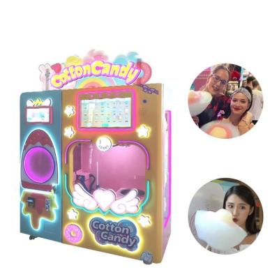 China Amusement Game Center Cotton Candy Fairy Floss Vending Machine Coin Operated 110V for sale